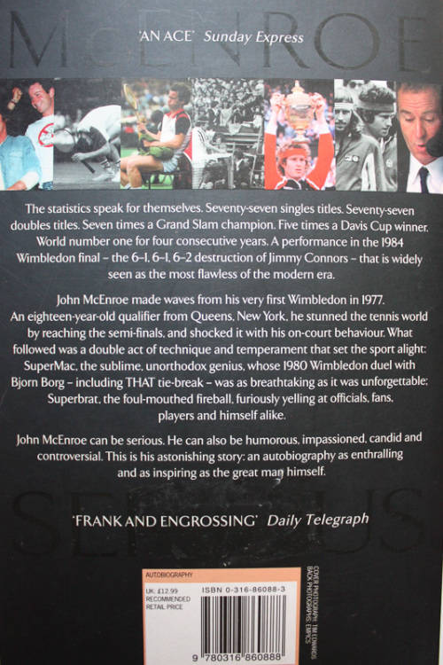 Serious: The Autobiography by John McEnroe