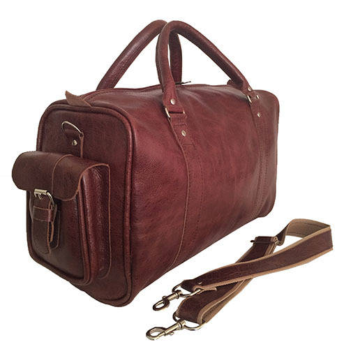 100% Genuine Leather High Quality Handcrafted Duffel, Luggage, Travel, Gym Bag - unisex