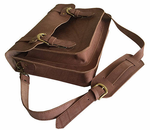 Real Leather Shoulder Briefcase,Handbag fits up to 15,6" Laptop, Apple, Mac book - Free Shipment!