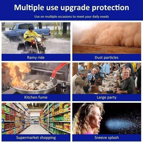 Safety Face Shield, Full Face Shield, with Protective Clear Film Elastic Band and Comfort Sponge.