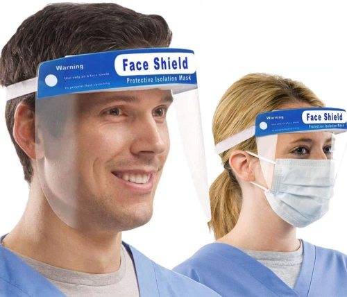 Safety Face Shield, Full Face Shield, with Protective Clear Film Elastic Band and Comfort Sponge.