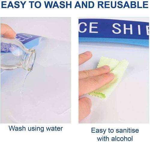 Safety Face Shield, Full Face Shield, with Protective Clear Film Elastic Band and Comfort Sponge.