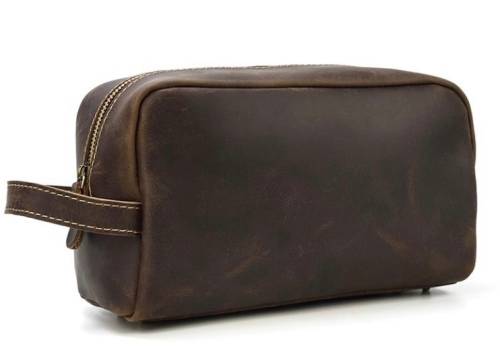 Stylish Full Grain Leather Accessory Bag | Toiletry Bag  -  keeping those must-have items organized