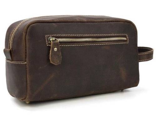 Stylish Full Grain Leather Accessory Bag | Toiletry Bag  -  keeping those must-have items organized