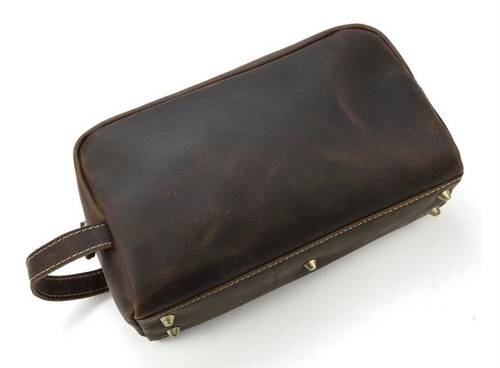 Stylish Full Grain Leather Accessory Bag | Toiletry Bag  -  keeping those must-have items organized