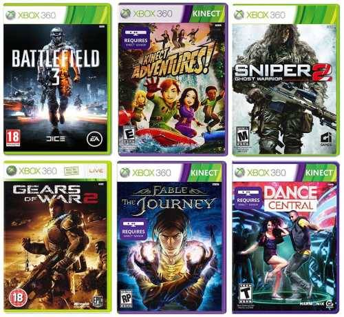 Microsoft Xbox 360 500GB Console with Kinect Sensor plus 6 Games Bundle | Mint Condition