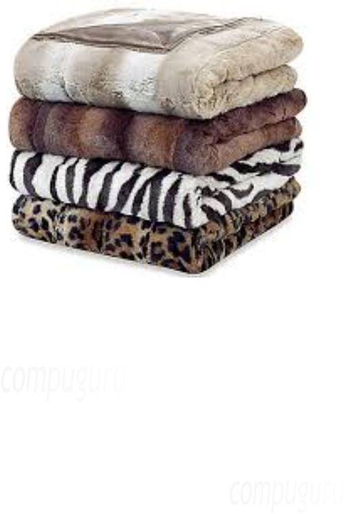 Deluxe Size 220x240cm Mink Blanket - Zebra Print