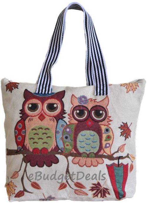 Women Handbag Utility Tote Shopping Bag Owl & Other Beautiful Themes Available