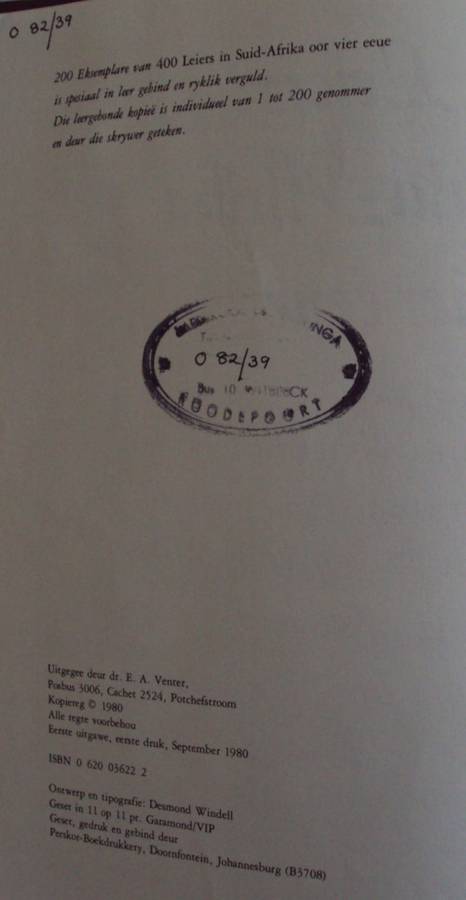 400 Leiers in Suid-Afrika oor vier eeue