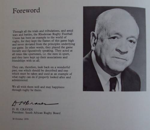 Rhodesia Rugby : A History of the National Side 1898 - 1979 - Jonty Winch