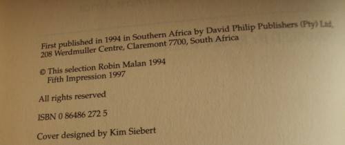 Being Here Modern Short Stories From Southern Africa Compiled by Robin Malan