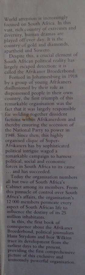 The Super Afrikaners - Inside The Afrikaner Broederebond Ivor Wilkins and Hans