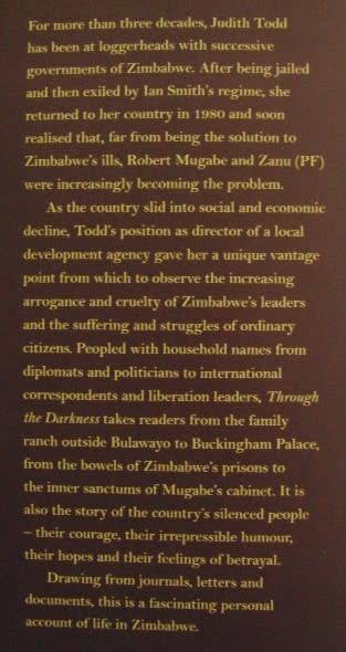 Through the Darkness A Life in Zimbabwe  Judith Garfield Todd