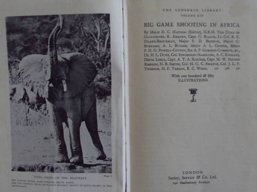 Big Game Shooting in Africa  Major H C Maydon  Editor.