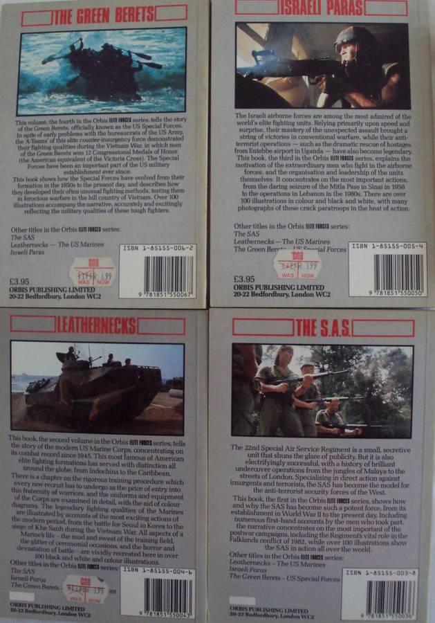 4 Elite Forces Publications  Leather Necks |  SAS | Israeli Paras  | Green Berets
