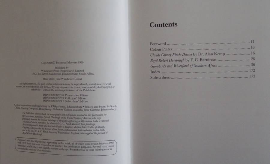 Gamebirds & Waterfowl of Southern Africa  Claude Gibney Finch-Davies