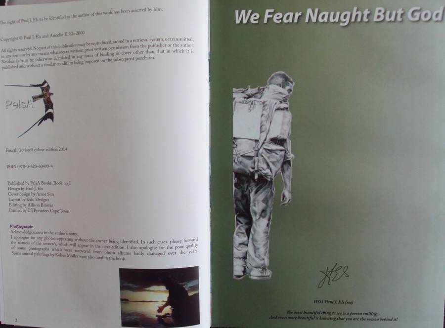 We Fear Naught But God Signed by the author Pictorial Edition of the South African Special Forces