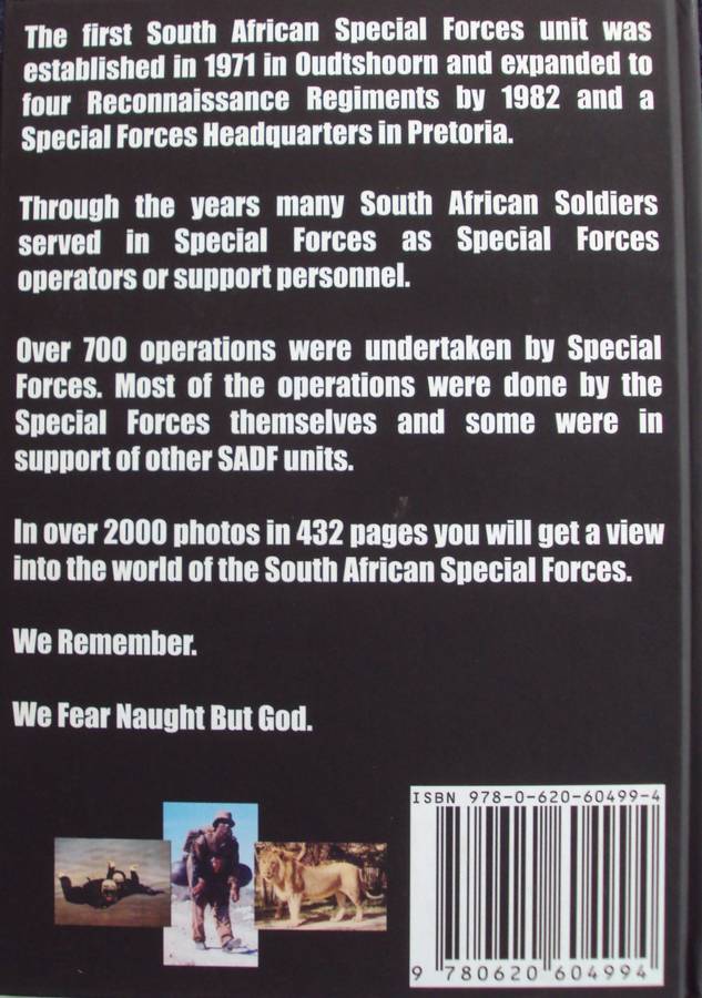 We Fear Naught But God Signed by the author Pictorial Edition of the South African Special Forces