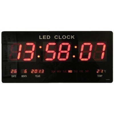 Wall Clock Digital Clock LED Digital Quartz Clock Date Temperature Bar Cafe Kiosk