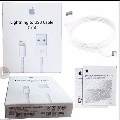 Original Apple Lightning USB Data Cable Charger for iPhone 6/6 Plus - 1 Meter - White