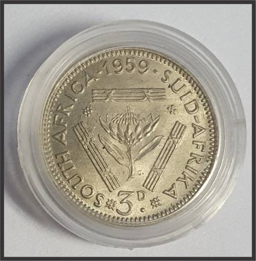 1959 3 D (Coin in Capsule), UNC // Photos of actual coin