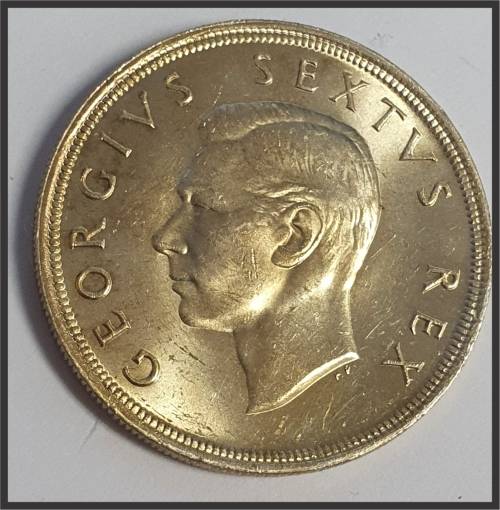 ZAR 1951 5 Shillings // UNC //, Coin in Capsule, picture of actual coin