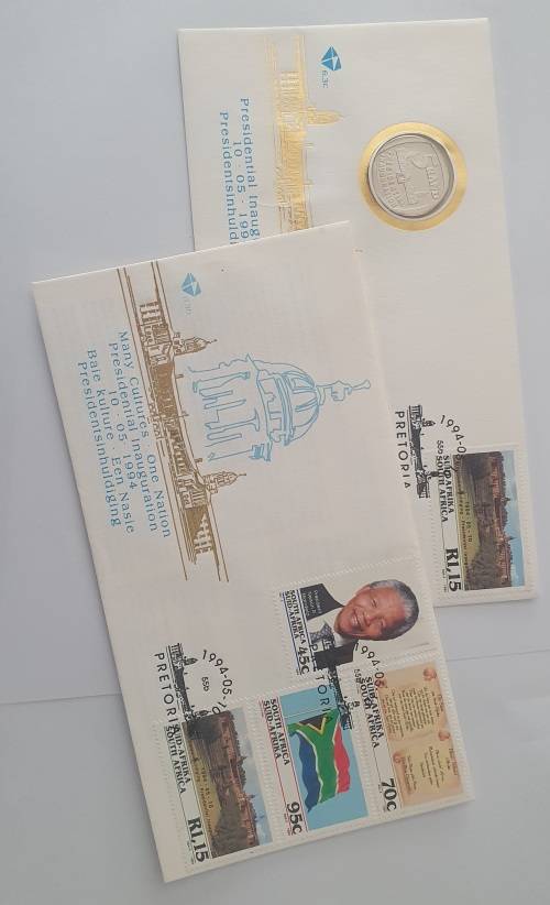 RSA - Presidential Inauguration FDC with R 5 Coin - 1994