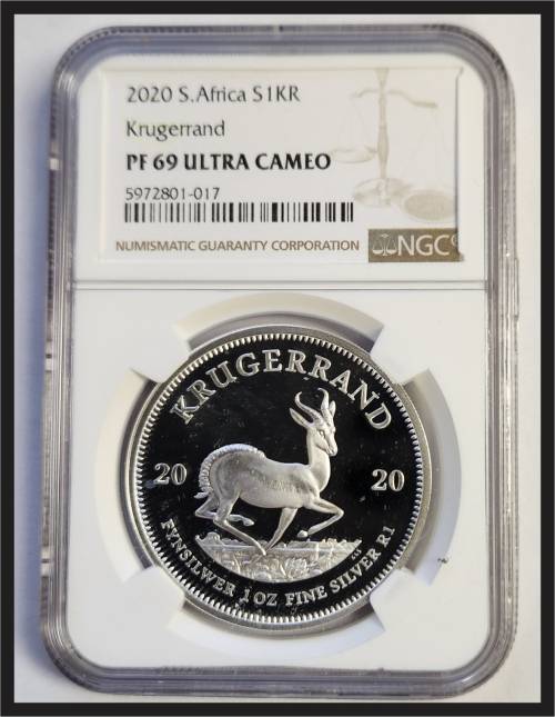 2020 SA  PROOF Silver Krugerrand // NGC  PF 69 Ultra Cameo