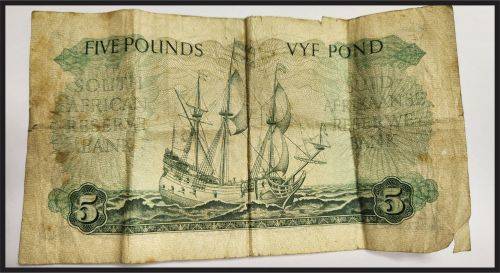 5 POUND NOTE - PLEASE SEE CONDITION OF NOTE(DAMAGED)