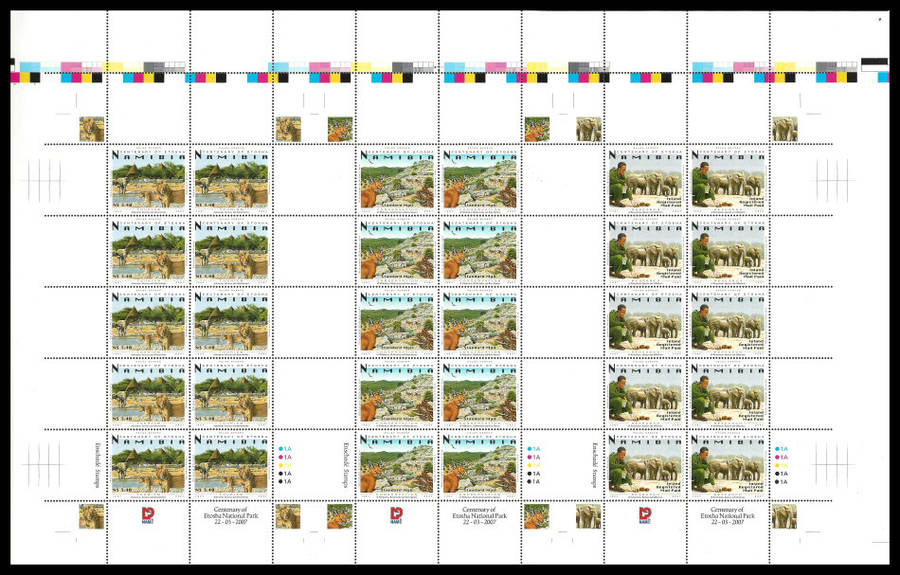 RARE item. Proofs ex the Namibia Archives   Complete proof sheet.  Fine unmounted mint.