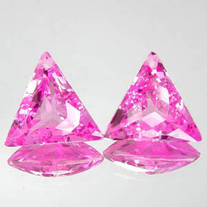 34CT  PAIR TRILLION CHECKER PINK TOPAZ