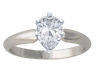 0.5ct Pear Shape Natural Diamond White Gold Ring -  E.G.L CERTIFICATE