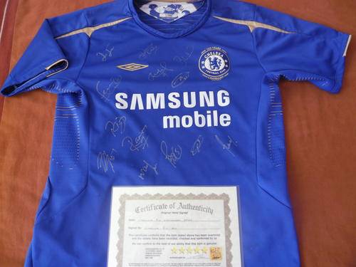 Chelsea Squad signed Football Soccer shirt + COA