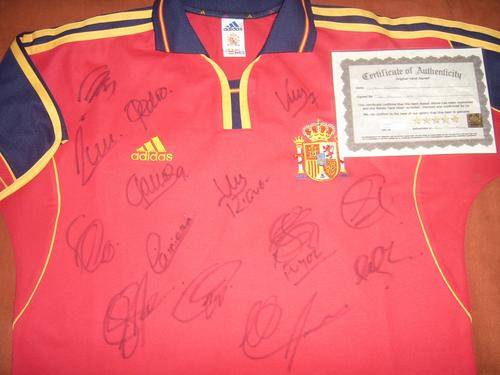 Spain 2012 football soccer team signed shirt and certificate wow