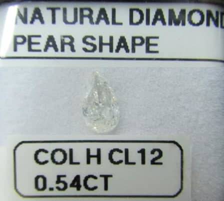 0.54ct Pear Cut Diamond