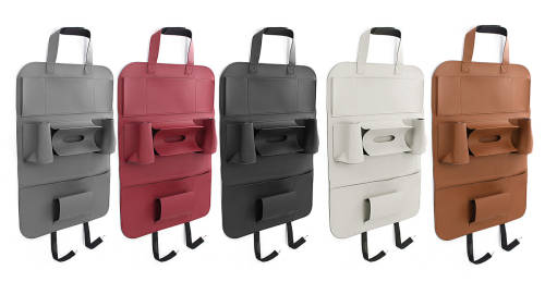 Car Seat Organiser - PU Leather - Brown