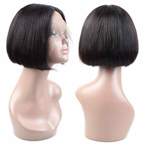 Unprocessed Virgin Brazilian Bob Wig Straight -  Human Hair 8 Inches - Natural colour