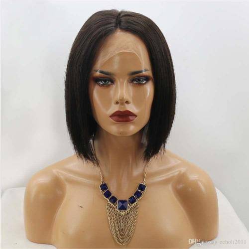 100% Virgin Brazilian BoB Wig - Straight Human Hair Wig - 8 Inches - Lace Frontal