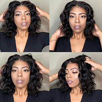 Brazilian Virgin Loose Wave Wig with Lace Frontal Closure - 10 Inches - Grade 10A