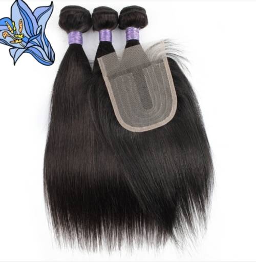 Brazilian Straight Virgin Hair 3 Bundles + Closure 8 Inches - Grade 11A -  *** PLSE READ