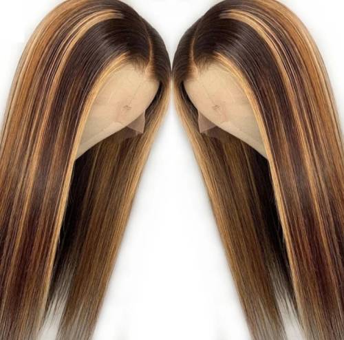 20 Inch 100% Virgin Brazilian Straight 13x1 Lace Front Wig - Piano Colour  **Please Read*