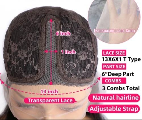 20 Inch 100% Virgin Brazilian Straight 13x1 Lace Front Wig - Piano Colour  **Please Read*