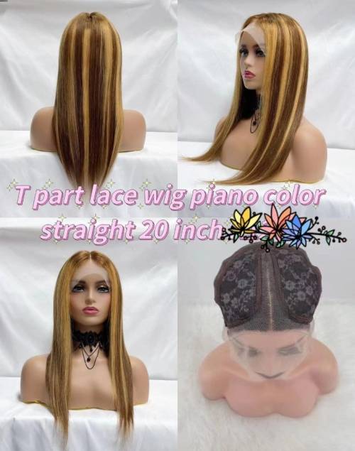 20 Inch 100% Virgin Brazilian Straight 13x1 Lace Front Wig - Piano Colour  **Please Read*
