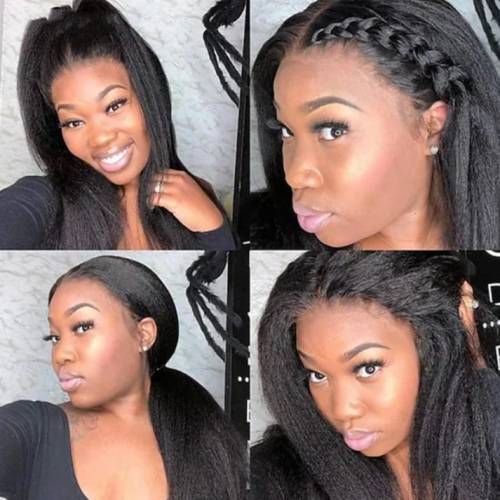 Full frontal 13x4 Lace Closure Brazilian Kinky Straight Wig 14 Inches   **Please Read*