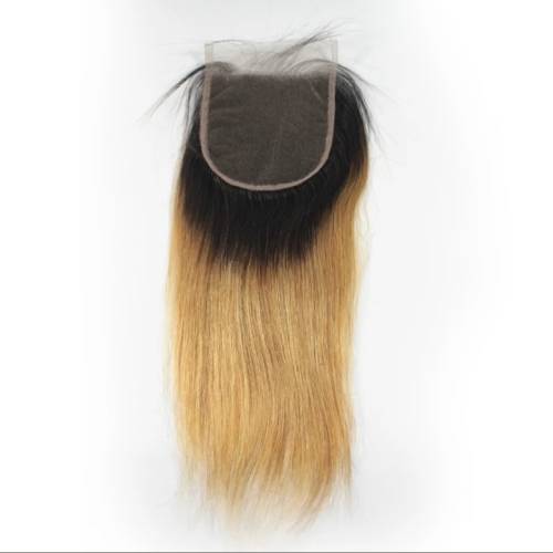 4x4 Brazilian Straight Lace Closure 8 Inches - Colour 1B/27 Ombre - Grade 12