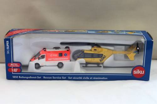 Siku Super Mercedes Benz Sprinter ambulance & Eurocopter EC 145 set