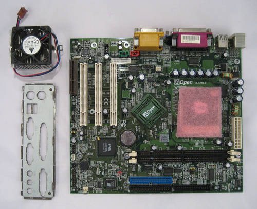 P2 Motherboard, CPU, Fan, Heatsink & Backplate