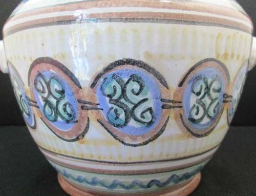 Fantastic Hand Painted In South Africa Ceramic Pot, Large & Heavy - 24cm/27cm/22cm