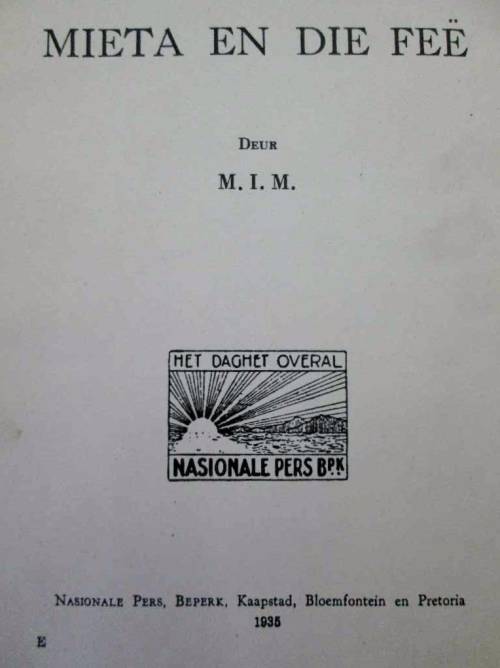 Mieta En Die Fee  - M I M - Nasionale Pers, 1935