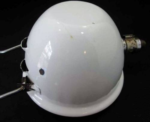 White Enamel Camping Lamp With Pyrex Glass - 19cm/16cm/9cm (Without Handle)